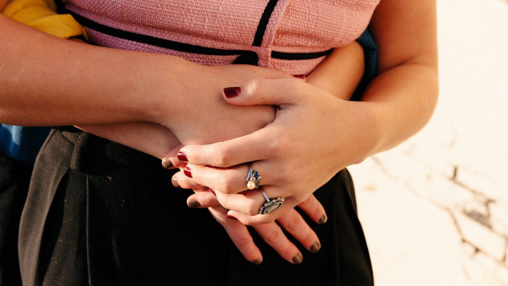 holding stomach
